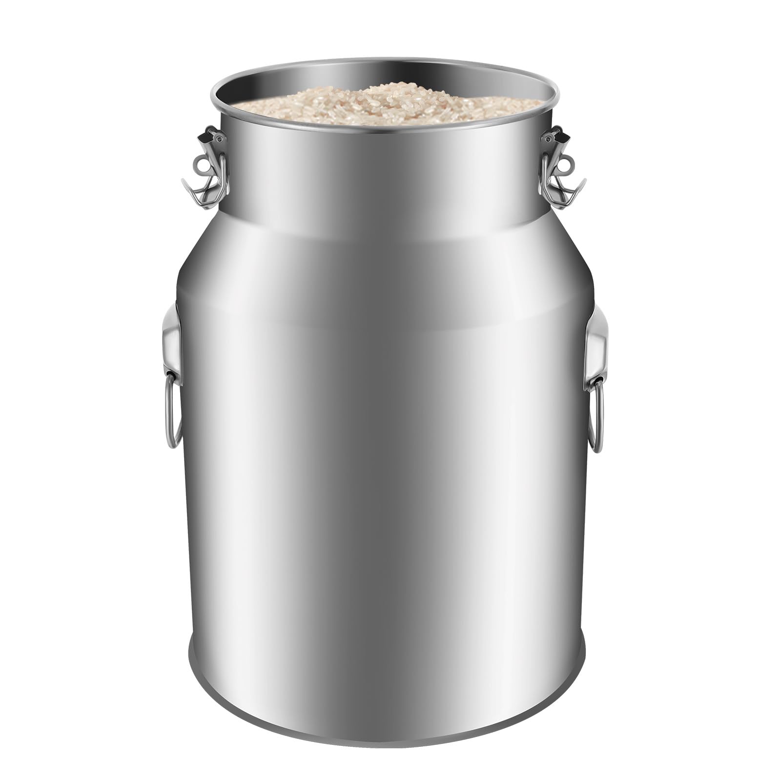 Jarra de leche de acero inoxidable hermética, jarra de leche de 28 L con tapa sellada y cuchara, jarra de transporte multifuncional, depósito de almacenamiento sellado hermético para uso privado y