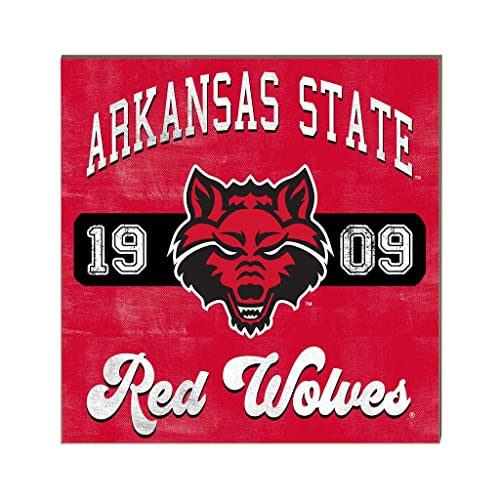 KH Sports Fan Arkansas State Red Wolves 10"x10" Retro Team Mascot Sign, One Size, Multi