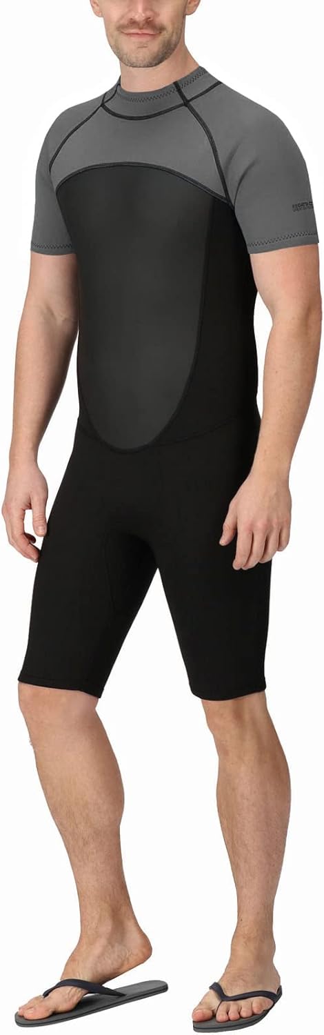 Regatta Mens Light Weight Quick Drying Short Wetsuit - Black/Dark Grey - M/L