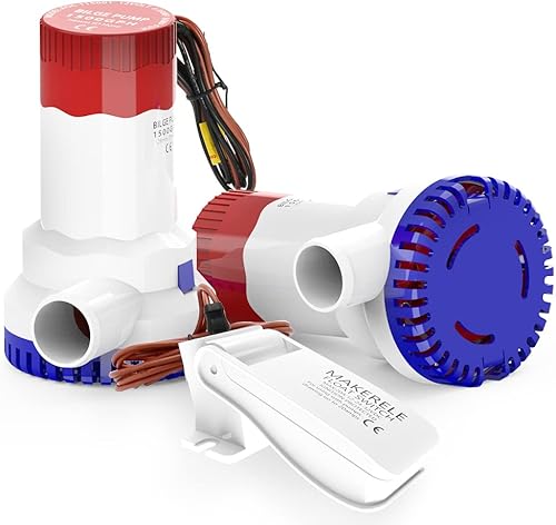 Miniatura 8 de MAKERELE bomba de sentina eléctrica de poco ruido de 12V 1500GPH, bomba no automática para el yate RVS Ets de la piscina del tanque de agua