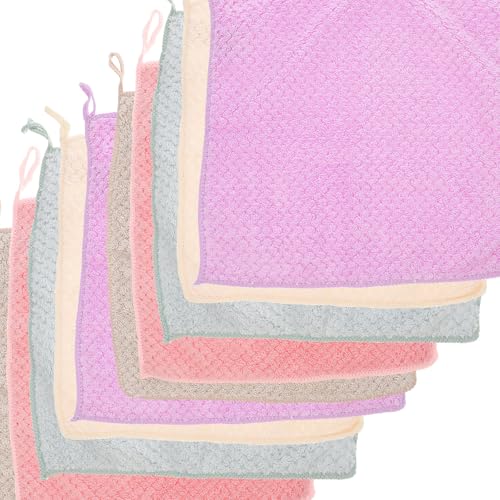 IMIKEYA Toallas de Mano Colgantes de Forro Polar Coral 10 Piezas, Toallas Secamanos para Cocina y Baño de Secado Rápido, Absorbentes y Suaves, Ideales para Hogar y Color Color Aleatorio