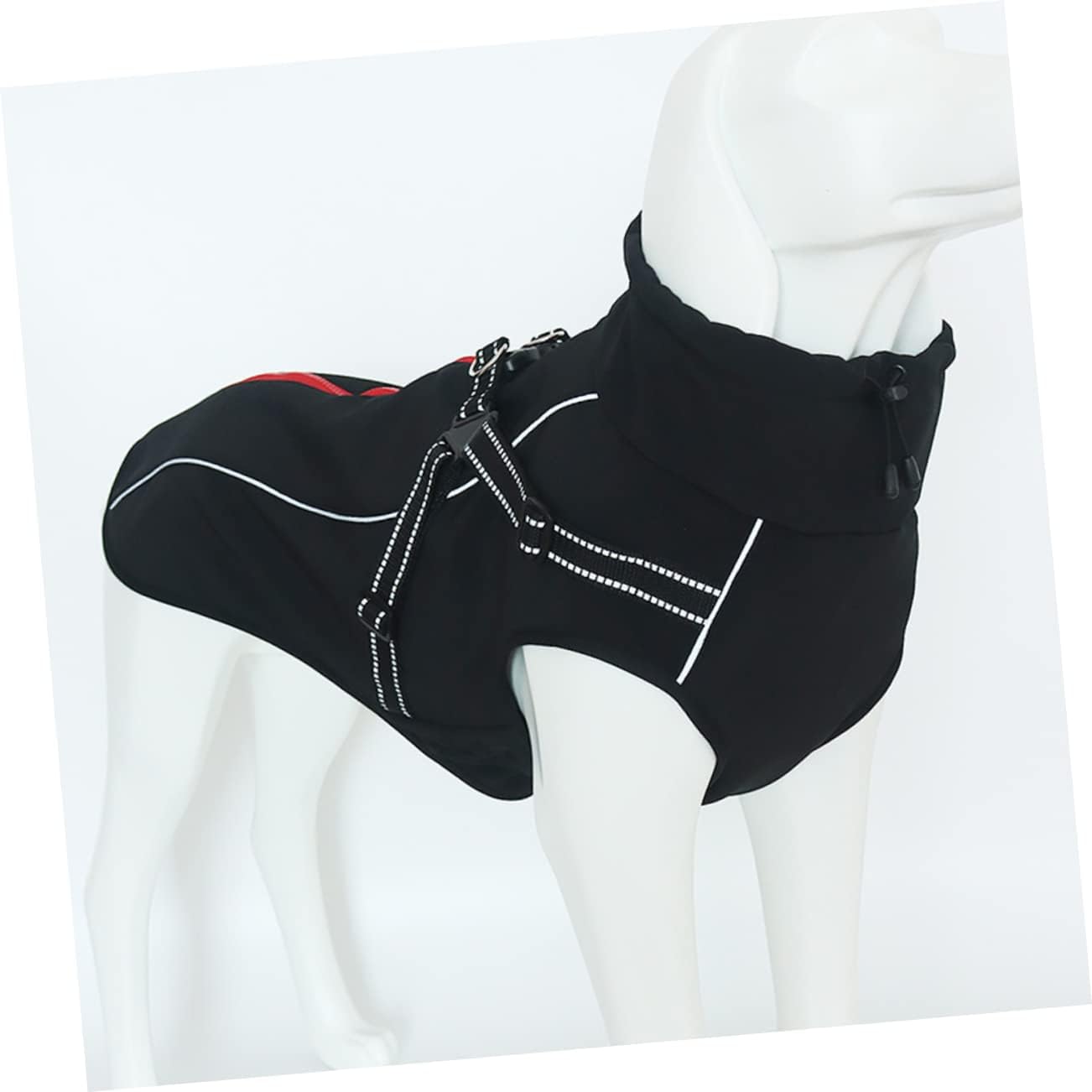 Dog Jacket with Fleece Lining for Large Dogs Warm Winter Coat Black for Cold Weather and Outdoor Activities Reflective for Night Safety