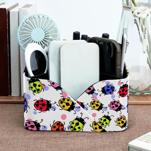 Organiseur de bureau coloré à pois 4 compartiments pour fournitures