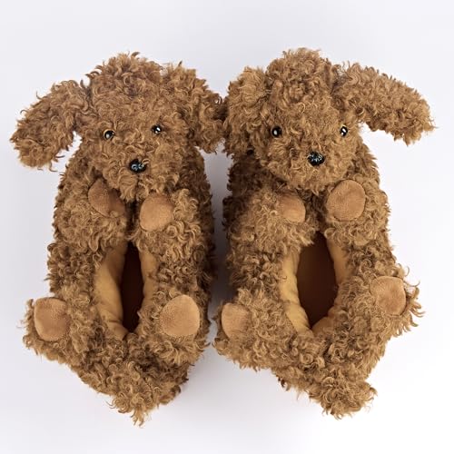 Image of Kids Animal Slippers, Soft Fuzzy Cozy House Shoes