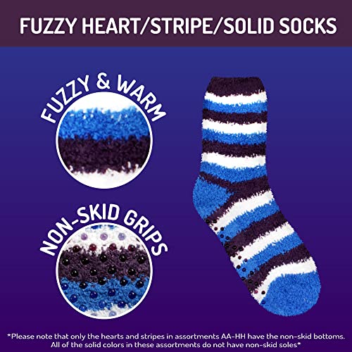 Image of BambooMN Colorful Fuzzy Socks - Assorted Super Soft Warm Microfiber Comfy Home Socks - Value Pack
