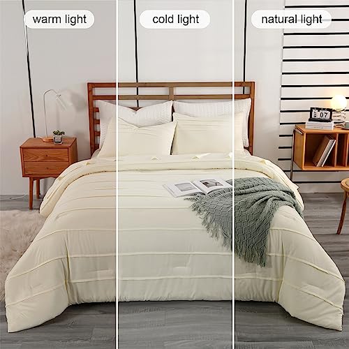 Wowelife Queen Comforter Set, Beige Bedding Set With Sheets, 5 Pieces Comforter For Queen Size Bed, Lightweight Bed Set, Breathable And Soft #TOP3