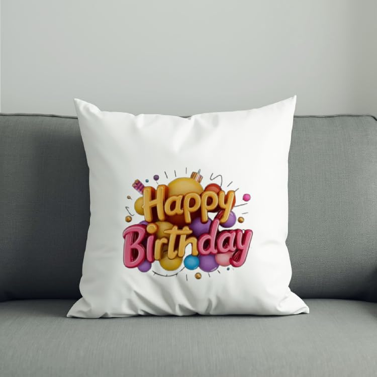 Happy Birthday Gifts 12 x 12 Printed Cushion (with Filler) Throw Pillow-image-32