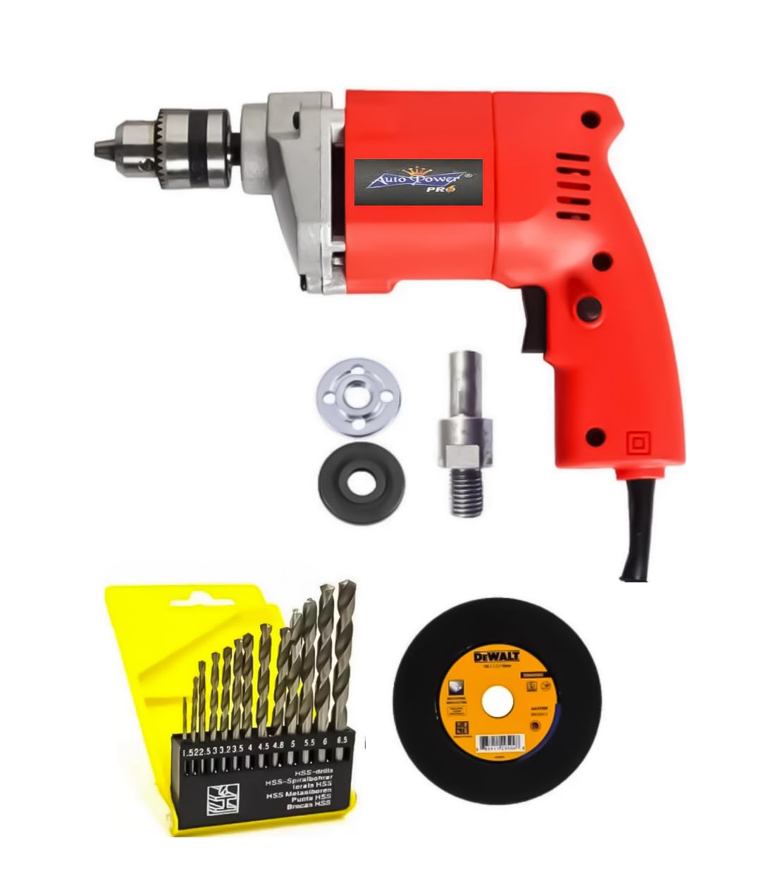 Auto Power AP-10mm Drill Machine with Iron Cutting & Complete Set With 13 pcs Drill Bit set Hammer Drill (10 mm Chuck Size, 650 W) (B0D7M5HC97) Amazon Price History, Amazon Price Tracker