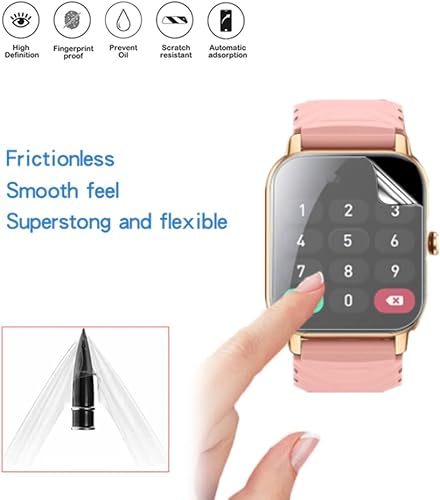 Miniatura 5 de Protector de pantalla de reloj compatible con P66  P66D  P66E de 1.85 pulgadas, película protectora invisible de cobertura completa de TPU HD