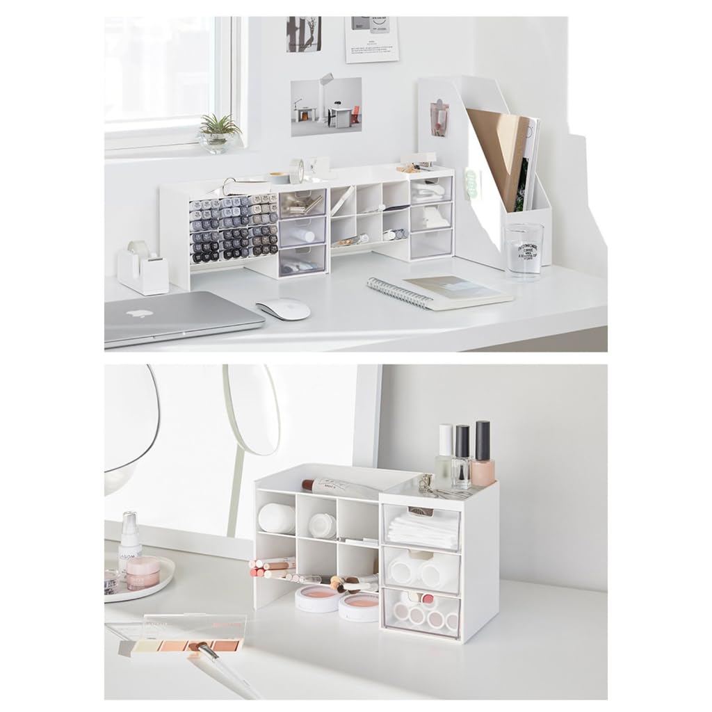 Organiseur de marqueurs empilable avec tiroir à 6 grilles inclinées pour stylos de bureau Porte-stylo Porte-papeterie Support de rangement