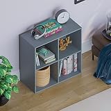 Vida Designs Durham Cube regał na książki, organizer do salonu, regał na książki, meble do biura domowego (4 kostki, szary)