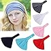 Produktbild Bohend Sport Weise Frauen Stirnbänder Schwarz Haarbänder Baumwolle Dehnbar Bandeau Mode Schweißband Reine Kopfbänder Für Mädchen (6 Packung )