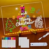 Contenu : Tablette Lumineuse Dessin Led est livré avec 12 stylos de couleurs différentes et 2 chiffons, pour écrire et dessiner facilement et en douceur. Tableau Lumineux Réutilisable, il suffit de l'essuyer délicatement avec un chiffon en microfibre ou un chiffon humide pour le nettoyer et le retrouver comme neuf. Si l'écriture est sèche et tenace, essuyez-la délicatement avec un chiffon humide, puis avec un chiffon sec