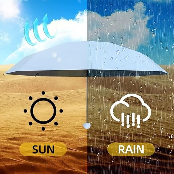 Image of AYSIS UV Travel Mini Folding Ultra Compact pastel Umbrella with Case, Manual Open 6 Ribs Lightweight Portable, Small Sun & Rain Pocket Umbrella for Men and Women- Use in Rain & Summer (Skyblue)