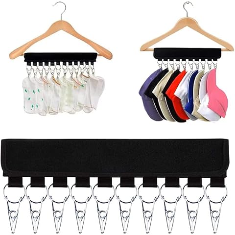 QUMENEY Hut-Organizer-Aufhänger, 10 Edelstahl-Clips Cover