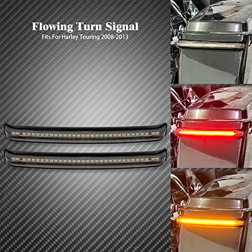 HCmotorku Motorcycle LED Saddlebag Tail Light Running Brake Sequential Turn Signal Lamp Fit for Harley Touring Street Gilde Road King Road Gilde Electra Glide Ultra Limited 2008-2013 - Thumbnail 6