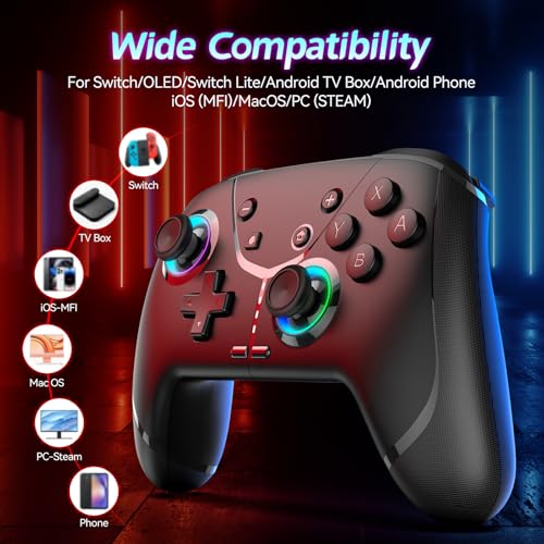 Switch Controller, Wireless Pro Controller for Nintendo Switch 2/Switch/Lite/OLED, Bluetooth controllers Compatible with iPhone/Mac/iPad/iOS/Android/Phone/PC/Steam and TV with Programming/RGB4/Vibration / 3 Turbo Modes/6-Axis/Motion(Black Pro) by Ligame - Image 2