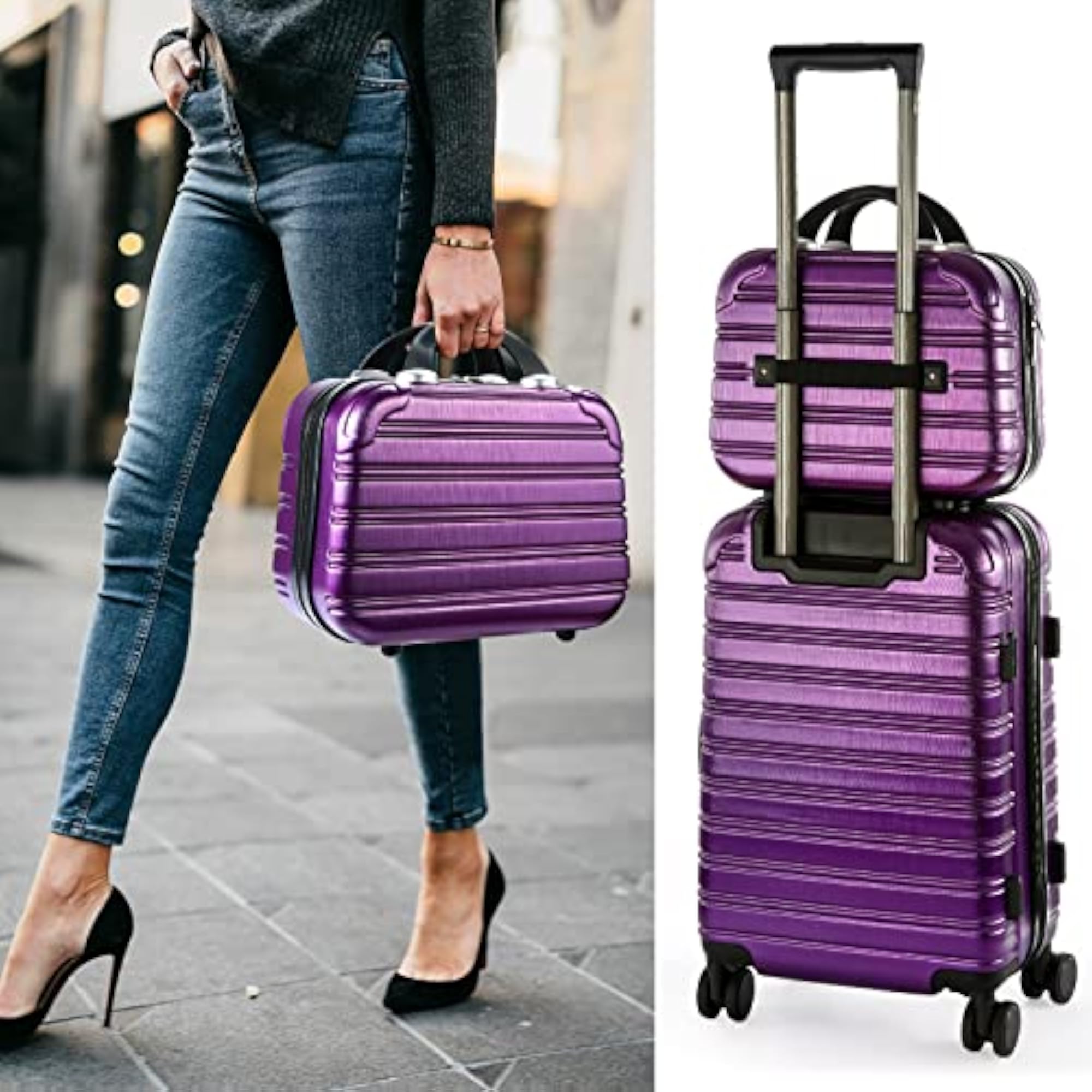 Makeup Organizer Bag, 13inch Hardshell Cosmetic Case