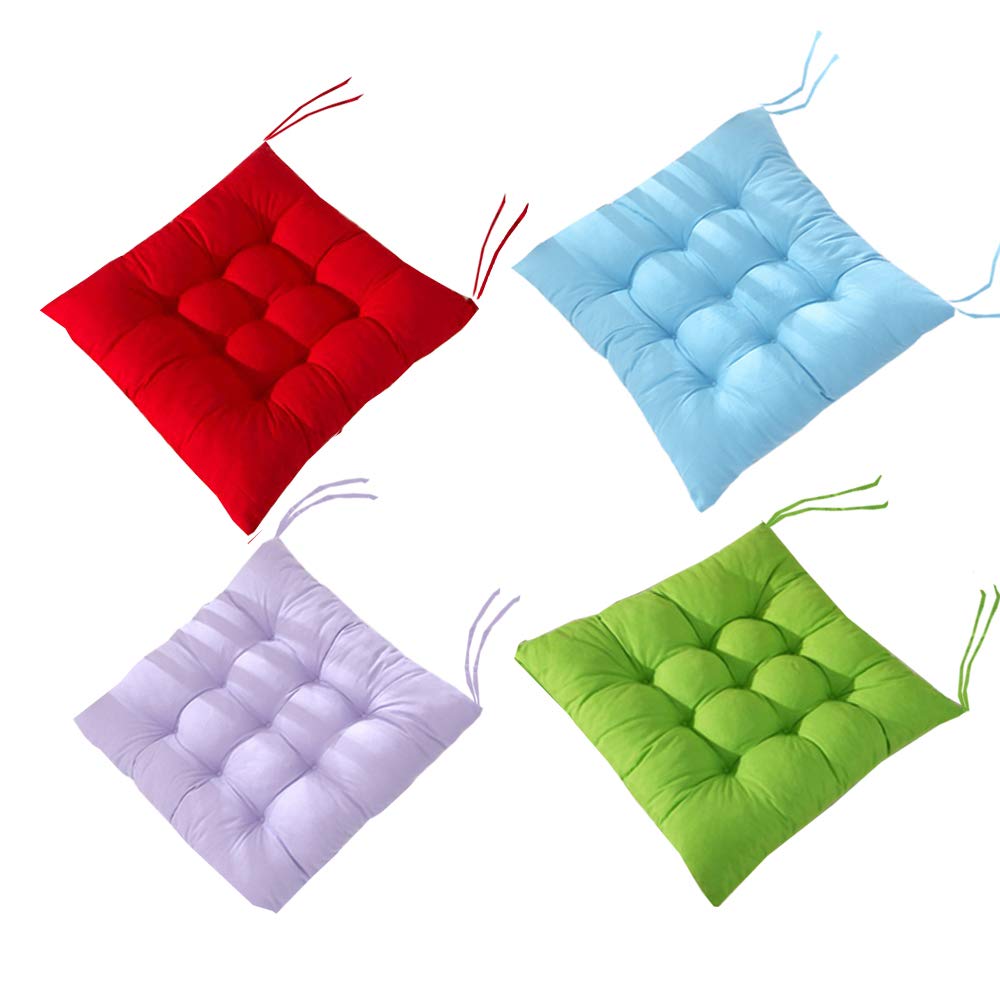 AIITLLYNA Lot de 4 Coussins de Chaise 40 x 40 cm,Coussins de Chaises Carrés,Différents Coloris pour Jardin terrasse Salle à Manger (Combinaison de Couleurs B)