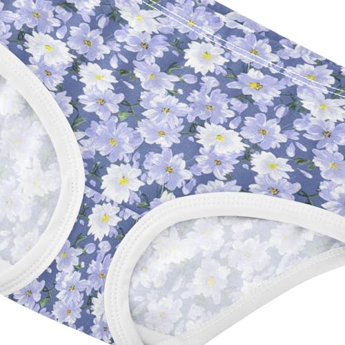 Joisal Delicate Light Purple White Flowers Toddler Underwear Floral 2t Cotton Cute Panties Girl Cartoon Kids Briefs Undies4