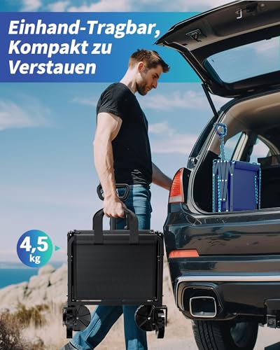klein Kitsure Bollerwagen Faltbar – Handwagen mit Hartplastikrädern, 71,1 x 43,2 x 91,5 cm Transportkarre für Einkäufe, Garten, Camping, Sport & Angeln, Schwarz