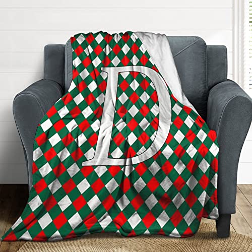 Couverture en flanelle initiale D 178x203cm pour lit et canapé