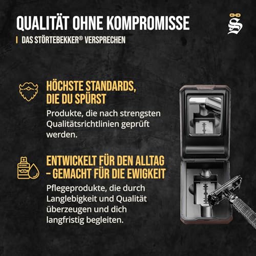 Foto von Störtebekker® Premium Rasierhobel Herren Hamburg - Rasierset mit 10 Rasierklingen & Leder-Etui - Nassrasierer Herren inkl. Reise-Etui mit Spiegel - *TESTSIEGER* Stiftung Warentest (12/2024)