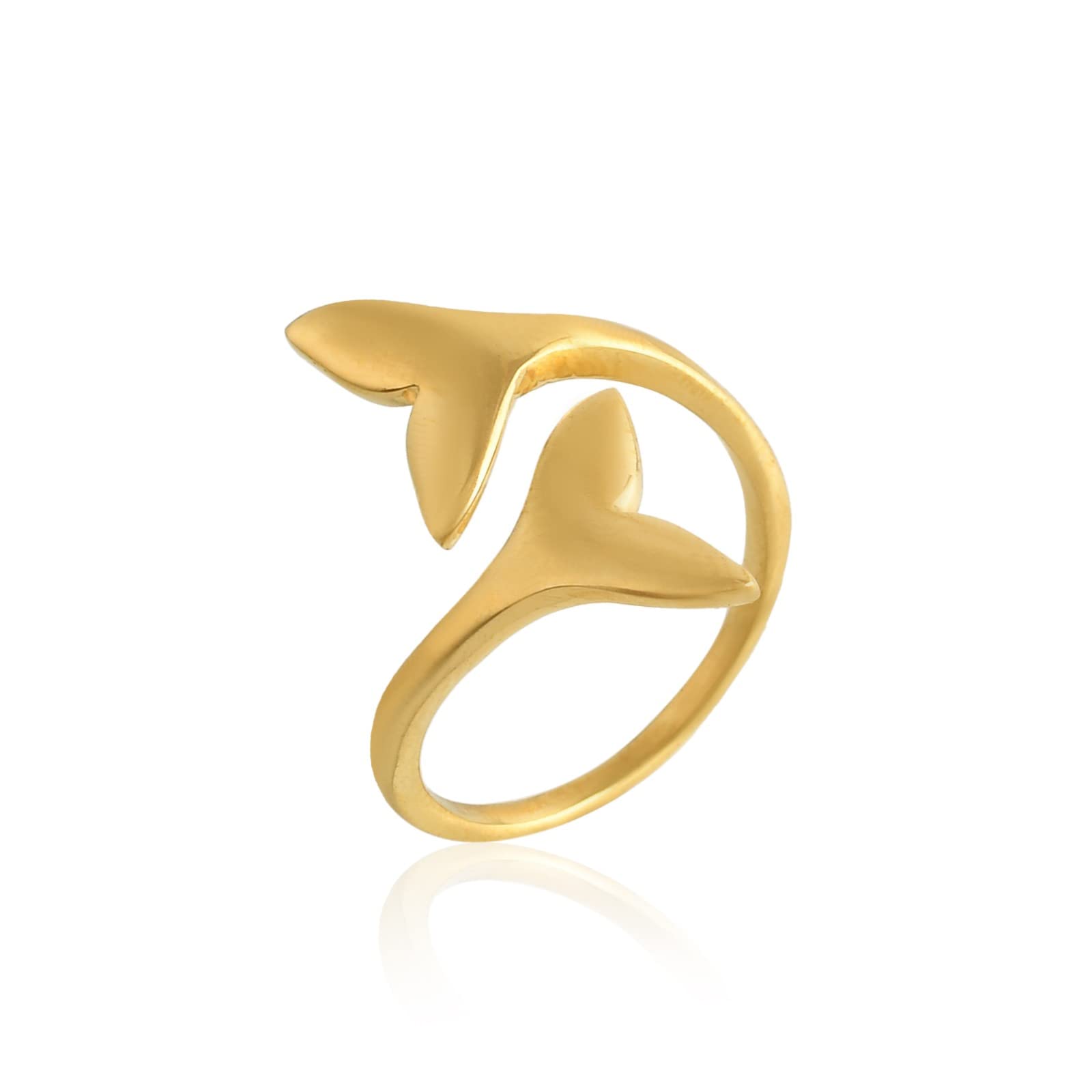 Fishtail Artificial Brass Ring Adjustable | 18 kt Gold Plated (B0BQ6FVZYF) Amazon Price History, Amazon Price Tracker