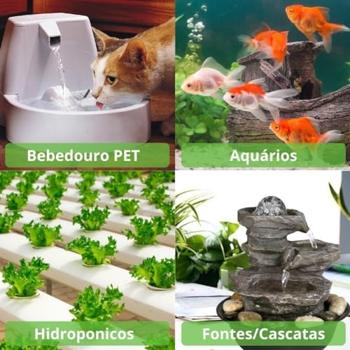 Motor Bomba Para Aquários Submersa Fontes Gatos Bebedouros
