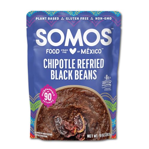 Somos Chipotle Refried Black Beans, 10 Ounce