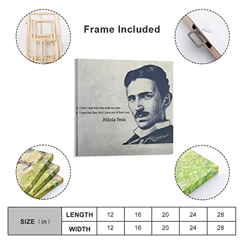 Bludug Nikola Tesla Posters Poster Of Famous Words Inventor Engineer Physics Art Science Art Poster Wall Decor (1) Canvas Painting Wall Art Poster For Bedroom Living Room Decor28X28Inch(70X70Cm) #TOP1