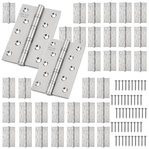 HOOZ® Scharniere Klappbar 304 Edelstahl 125mm – Schwerlastscharnier Kugelgelagert – inkl. Edelstahlschrauben – 315° Öffnung für Holz- & Schranktüren, Gartentore – Rostfrei für Innen & Außen, 40er Set