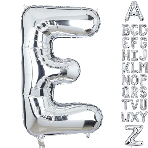 Large Letter E Foil Balloons Silver Alphabet Mylar Helium Balloon
