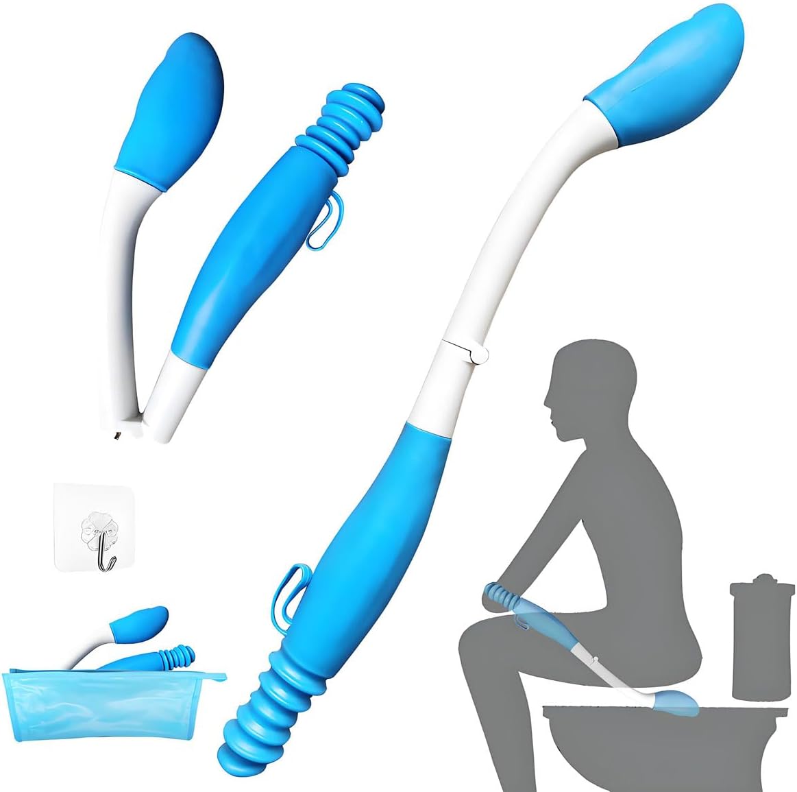 Foldable Toilet Aids for Wiping Bottom – Butt Wiper Tool – Self Wipe Assist for Toileting – Daily Living Bathroom Aids for Limited Mobility Foldable Toilet Aids for Wiping Bottom – Butt Wiper Tool – Self Wipe Assist for Toileting – Daily Living Bathroom Aids for Limited Mobility