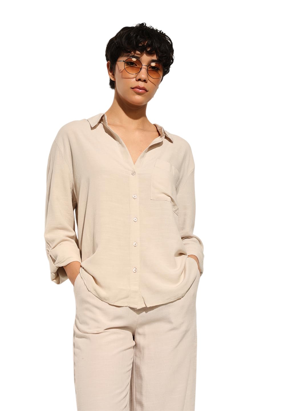 ONLY CAYA Chemisier, Beige Clair, XS Femmes