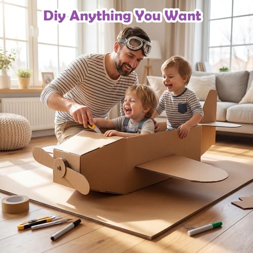 Image of RLAVBL 5 Pack 36x48 Large Corrugated Cardboard Sheets, Flat Cardboard Inserts for Shipping, Mailing, Packing, DIY Crafts