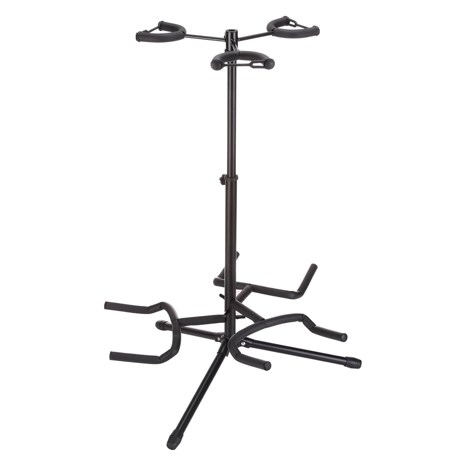 kh Adjustable Multi Guitar Stand for 3 Guitars Universal Floor Tripod Holder for Acoustic Electric Bass Guitars Foldable Rack with Padded Supports for Home Studio Stage Use-image-11