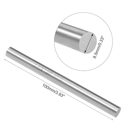 Miniatura 29 de uxcell 2 varillas redondas de metal de acero, 0.394 in x 2.362 in de acero de alta velocidad (HSS) herramienta de stock, para engranajes de eje