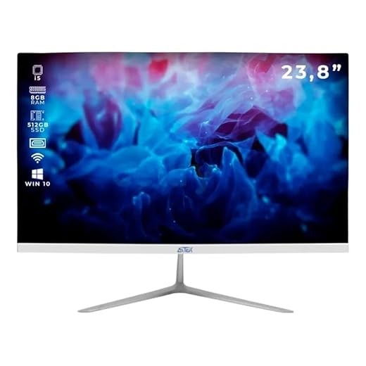 Computador All in One Aitek 23.8" Full HD LED 75Hz Intel Core i5 512GB SSD 8GB RAM USB HDMI - Para Trabalho e Entretenimento