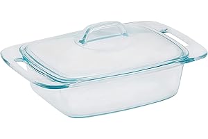 Pyrex Easy Grab 2 Quart Casserole Dish with Lid: Durable Glass Baking Essential
