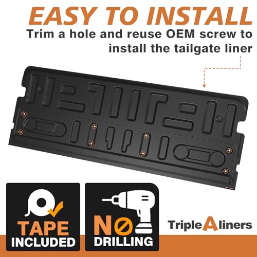 Image of TripleAliners Truck Mat Compatible with 2021-2026 Ford F150 Accessories, Tailgate Mat Custom Fit All Weather Protection Pickup Liner, Not Fit Work Surface /Pro Access Tailgate