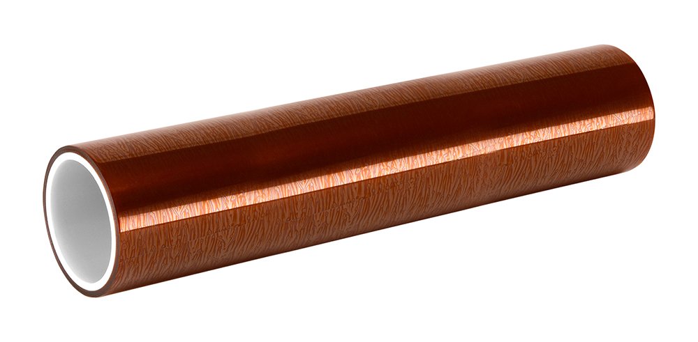 TapeCase 9-5-BA Series Amber Polyimide/Acrylic Tape with Acrylic Adhesive, 6800 Dielectric Strength, 1 mil, 5 yd. Length, 9" Width