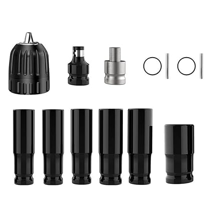 13pcs 1/2 Impact Wrench Hexs Socket Bit Set Chuck Drive Adapter Kit Car Repairing Tool for Electric Screwdrivers-Layfoo