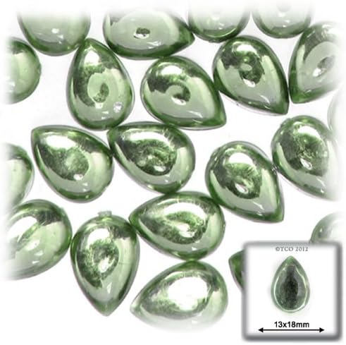 The Crafts Outlet 144-Piece Acrylic Flatback Cabochons Teardrop Beads, 13 by 18mm, Aqua Blue