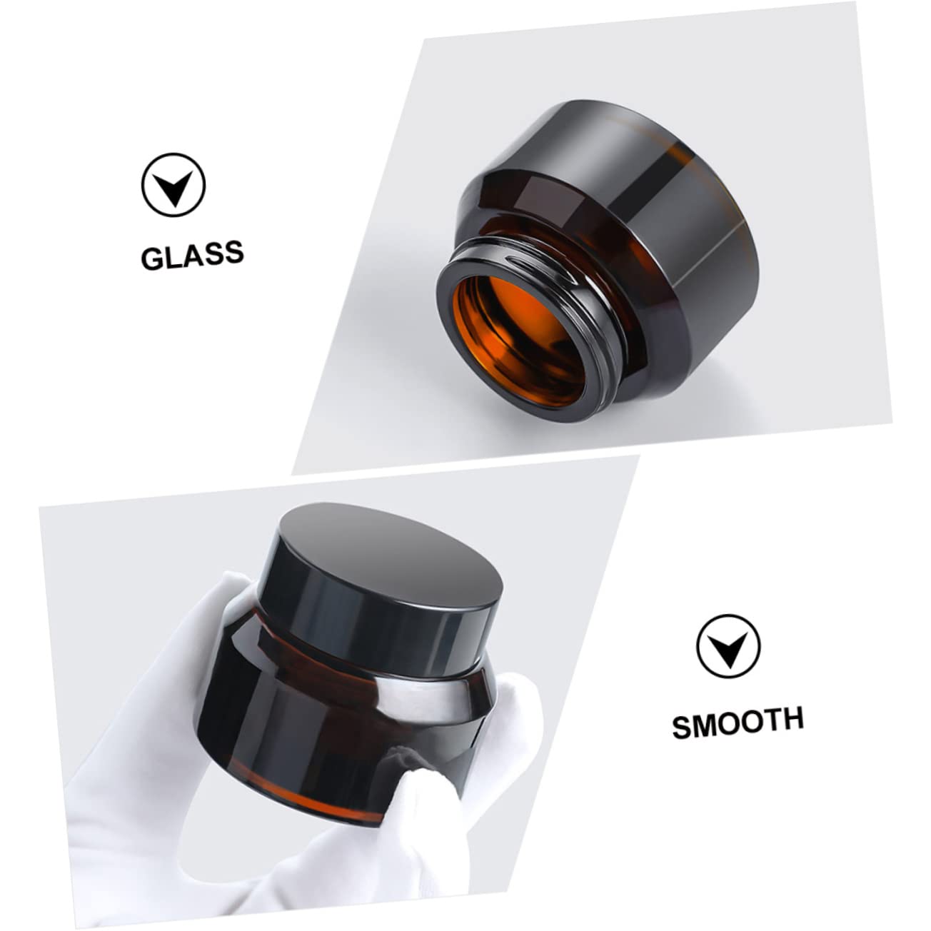 5piezas Botella De Vidrio Marrón Frascos De Maquillaje Frascos De Viaje Para Ojos Crema De Cara Para Cosméticos