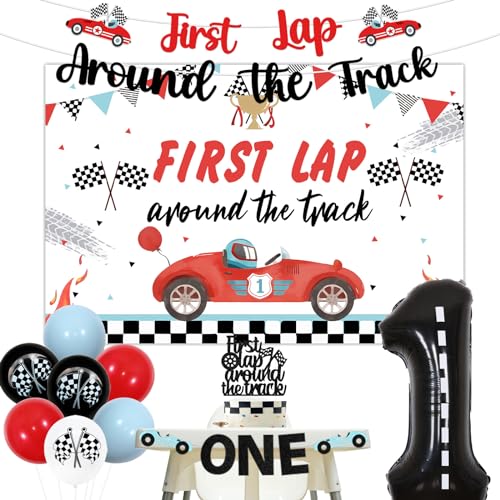 Décoration 1er anniversaire voiture de course pour une fête de garçon réussie