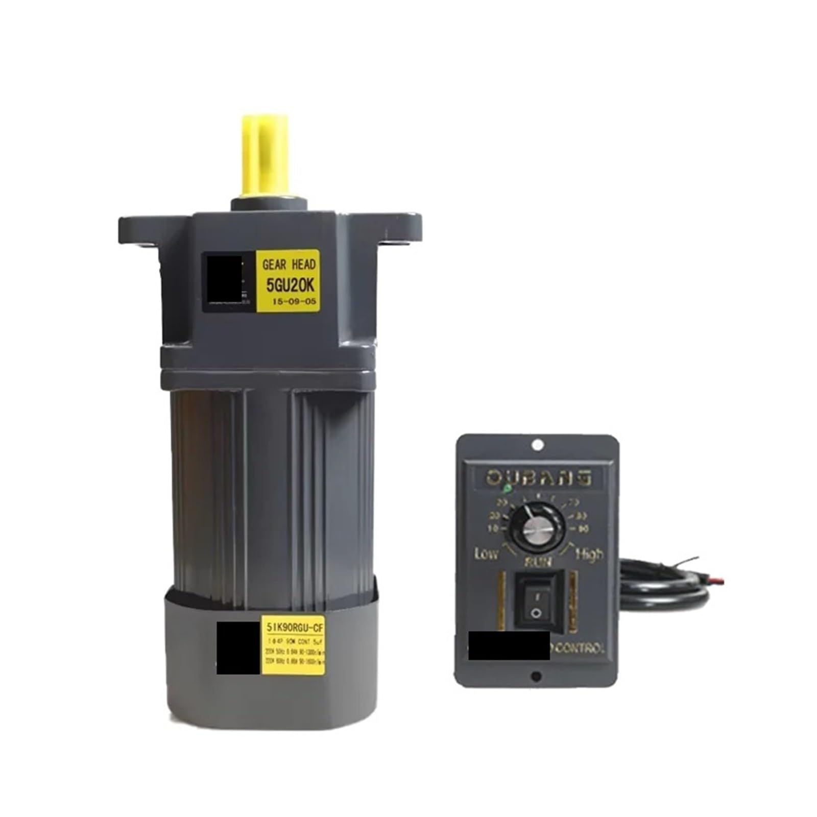 Motor Asíncrono 90W 110V con Orejas Regulador de Velocidad 5IK90RGU-CF Monofásico Diámetro Eje 15mm | 0-9RPM