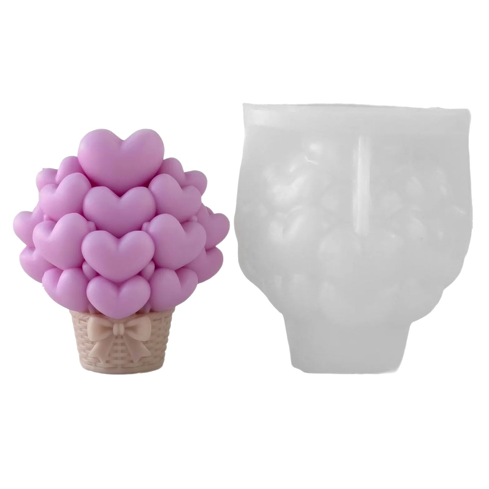 LUCKGONI Valentine's Heart Shaped Candle Mold For Do It Yourself Valentine Scented Candle Food Grade Silicone