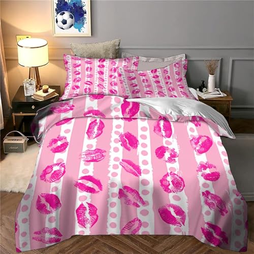 Housse de couette effet 3D relief parure lit microfibre douce avec zip