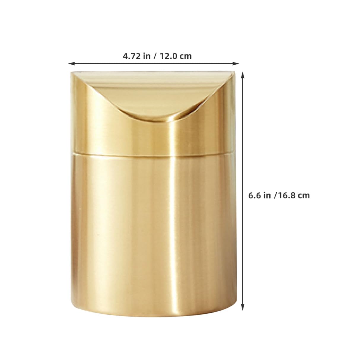 NUOBESTY Mini Poubelle de Bureau en Inox Doré avec Couvercle Corbeille à Papier Compacte pour Bureau et Voiture Poubelle de Table Multifonction pour Petits Espaces Recyclage et